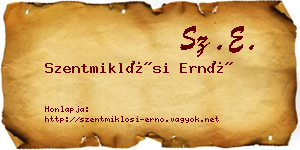 Szentmiklósi Ernő névjegykártya