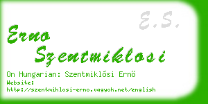 erno szentmiklosi business card